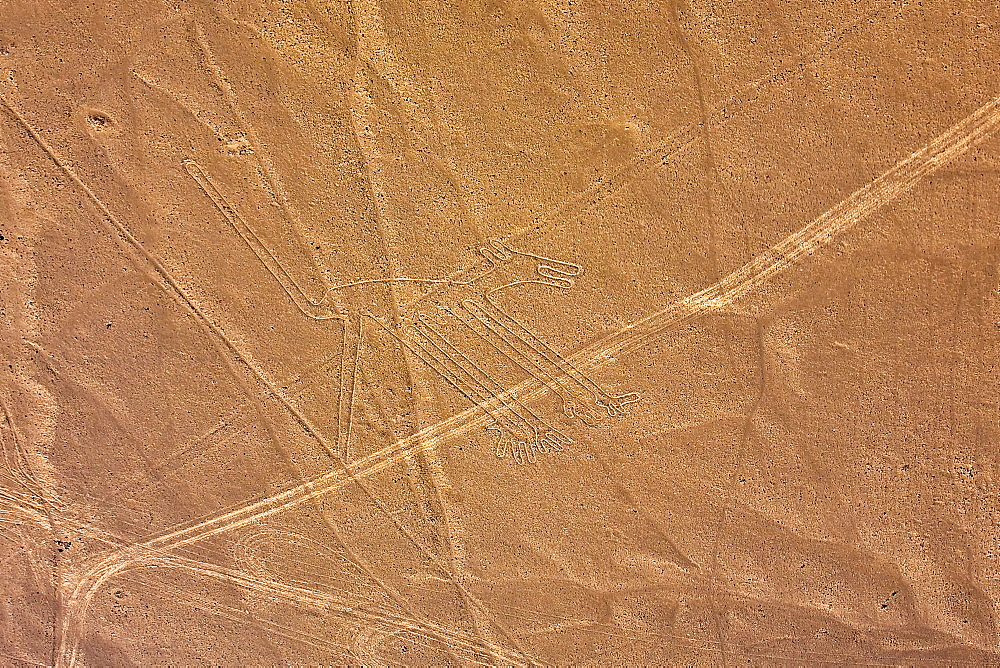 High angle view of Nazca lines, Nazca, Peru