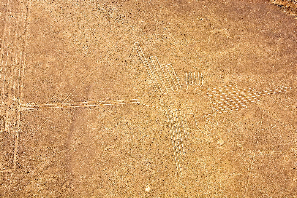 High angle view of Nazca lines, Nazca, Peru