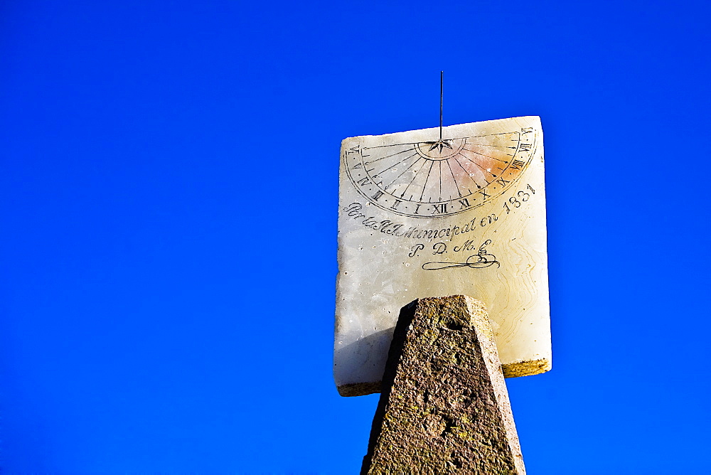 Low angle view of a sundial, Chicuito, Puno, Peru