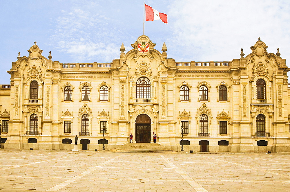 Facade of a government building, Government Palace, Lima, Peru