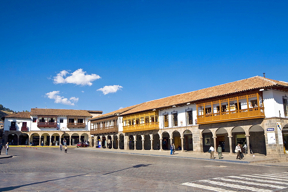 Buildings along a road, Plaza-De-Armas, Cuzco, Cusco Region, Peru