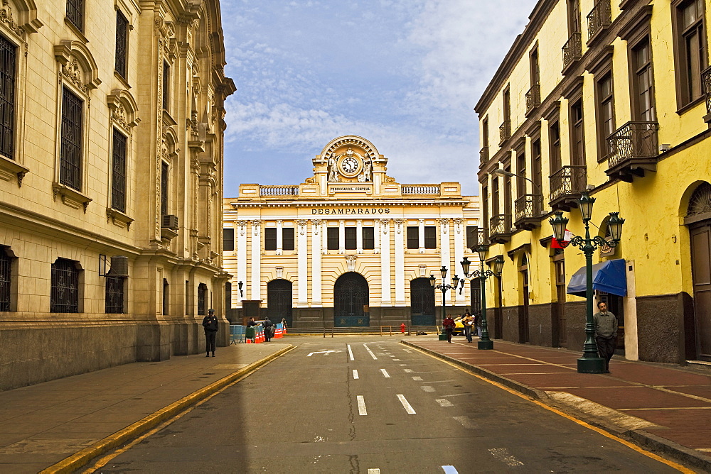 Road leading towards a railway station, Desamparados Station, Lima, Peru