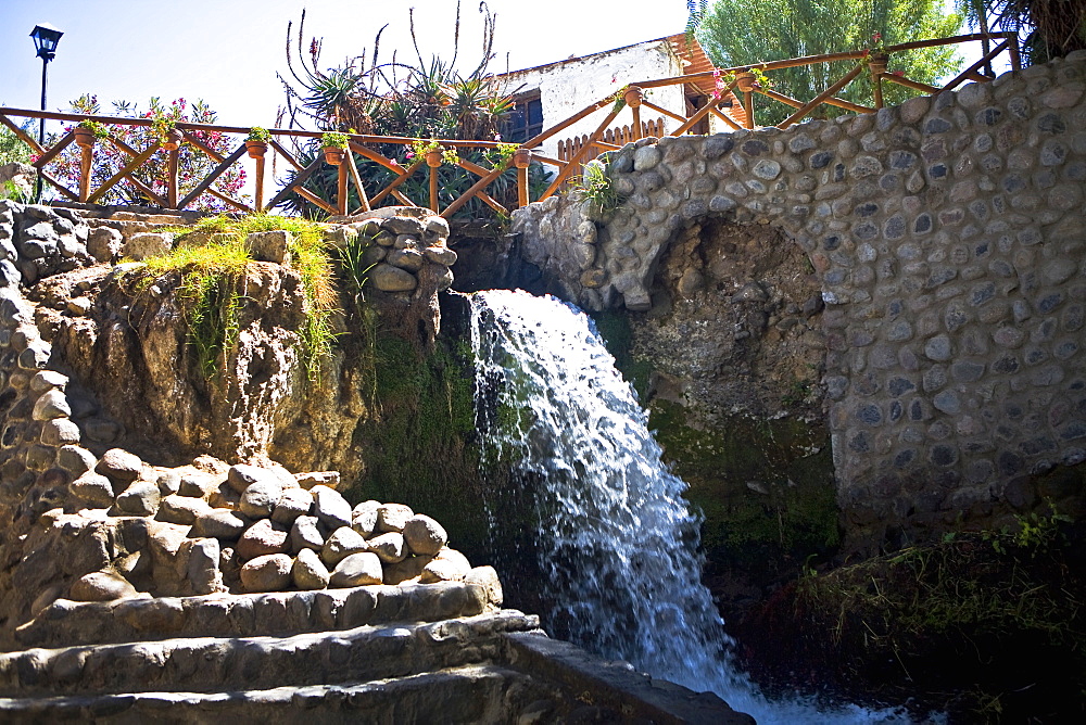 Water falling in a mill, Sabandia Mill, Arequipa, Peru