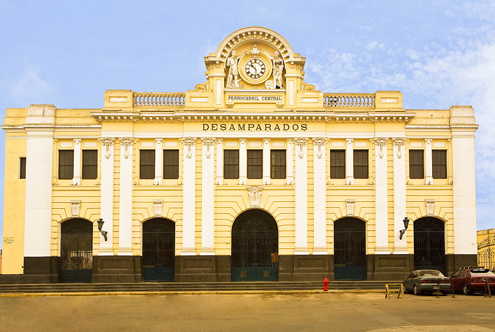 Facade of a railway station, Desamparados Station, Lima, Peru