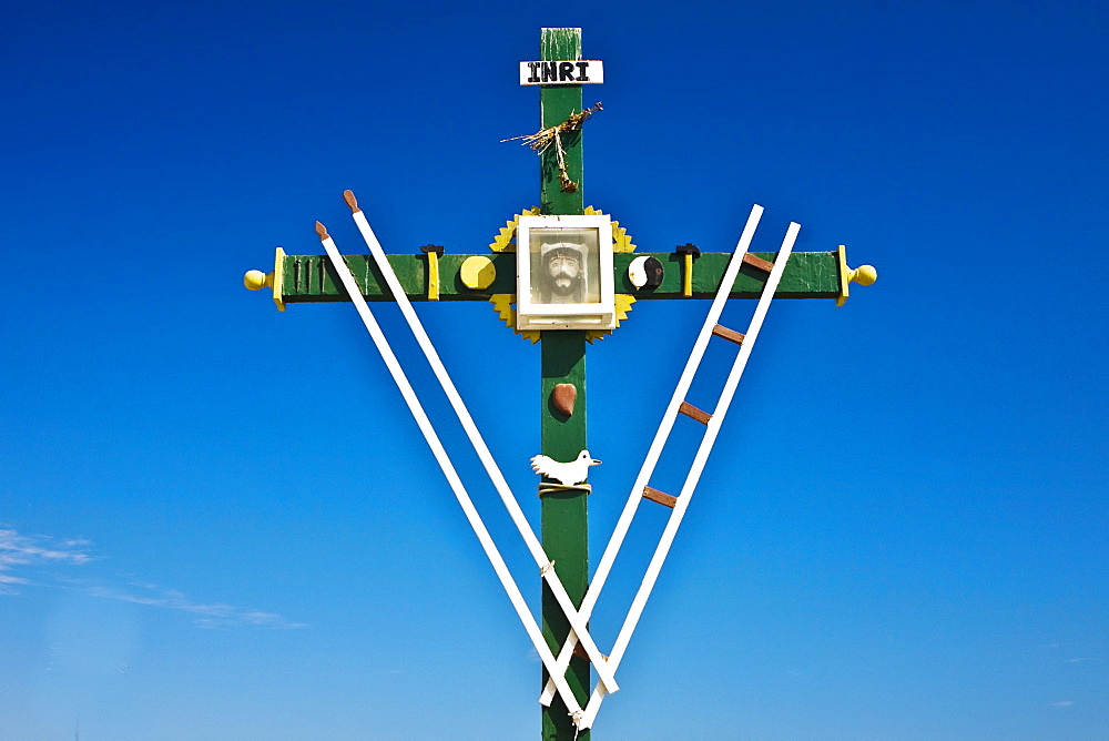 Low angle view of a cross, Paracas National Reserve, Paracas, Ica Region, Peru