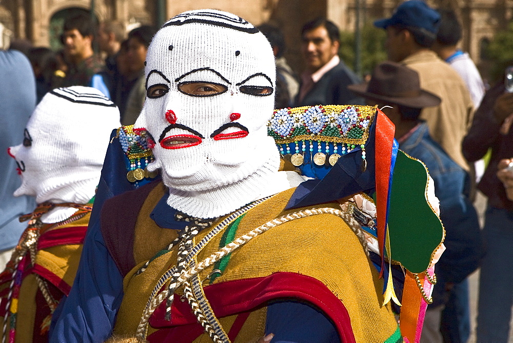 Portrait of a person wearing a traditional costume, Cuzco, Peru