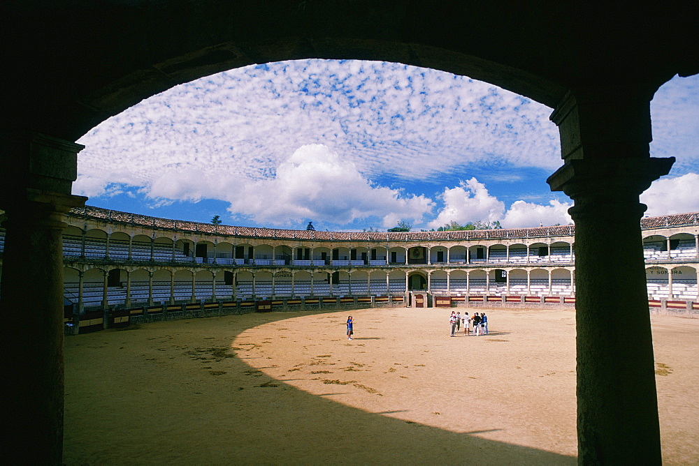 Group of people in a bullring, Ronda, Andalusia, Spain
