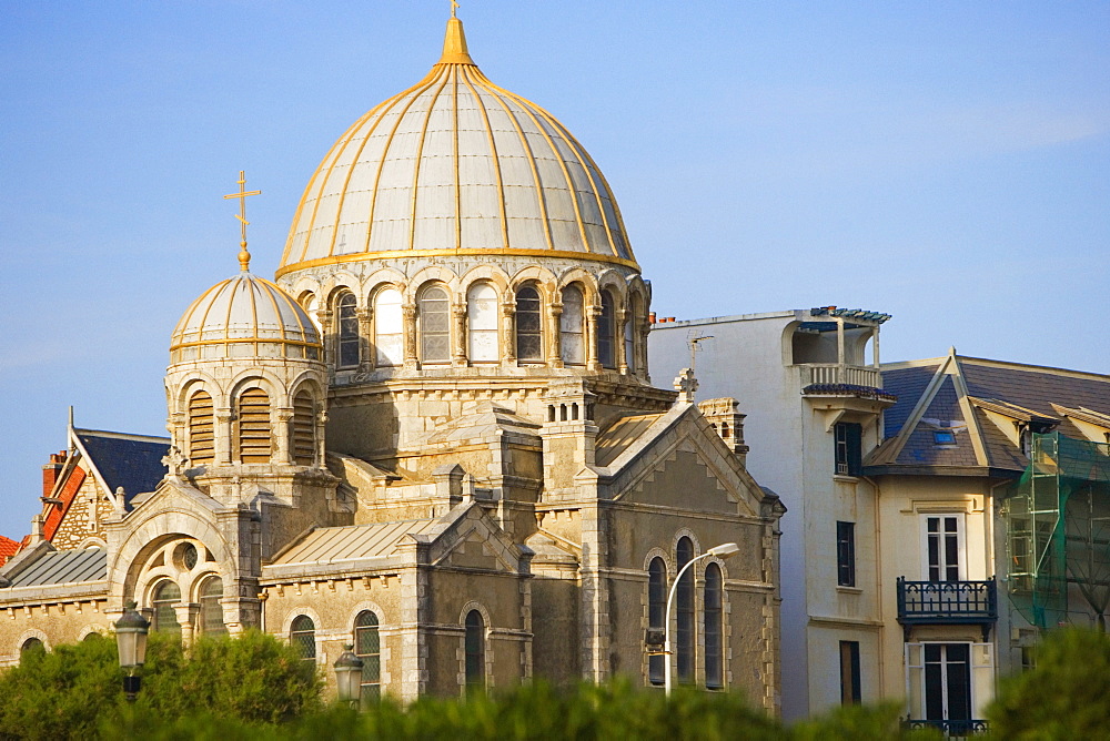 Cathedral in a city, Eglise Orthodoxe Saint Alexandre De La Neva, Biarritz, France