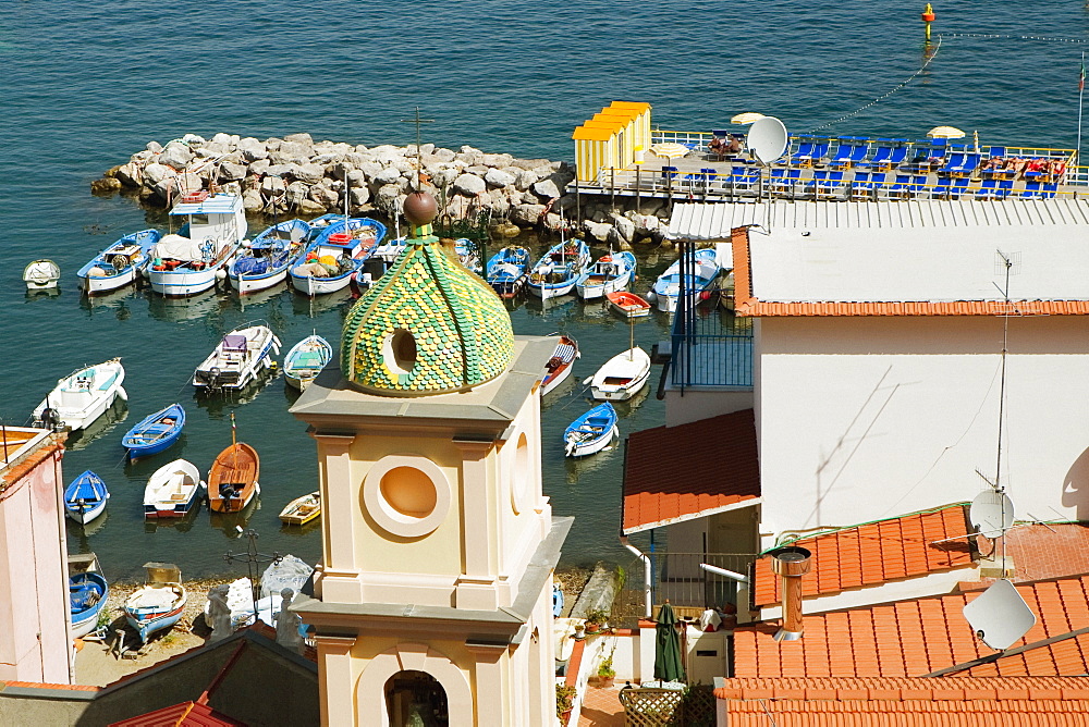 High section view of a church, Church Of St. Anna, Marina Grande, Capri, Sorrento, Sorrentine Peninsula, Naples Province, Campania, Italy