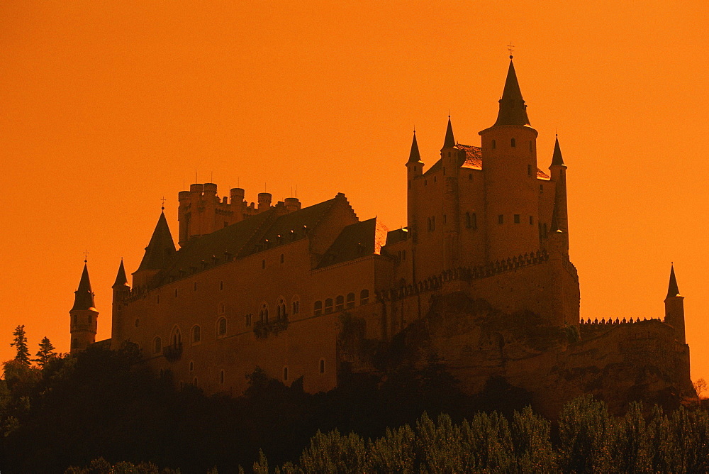 Low angle view of a castle, Alcazar, Segovia, Spain