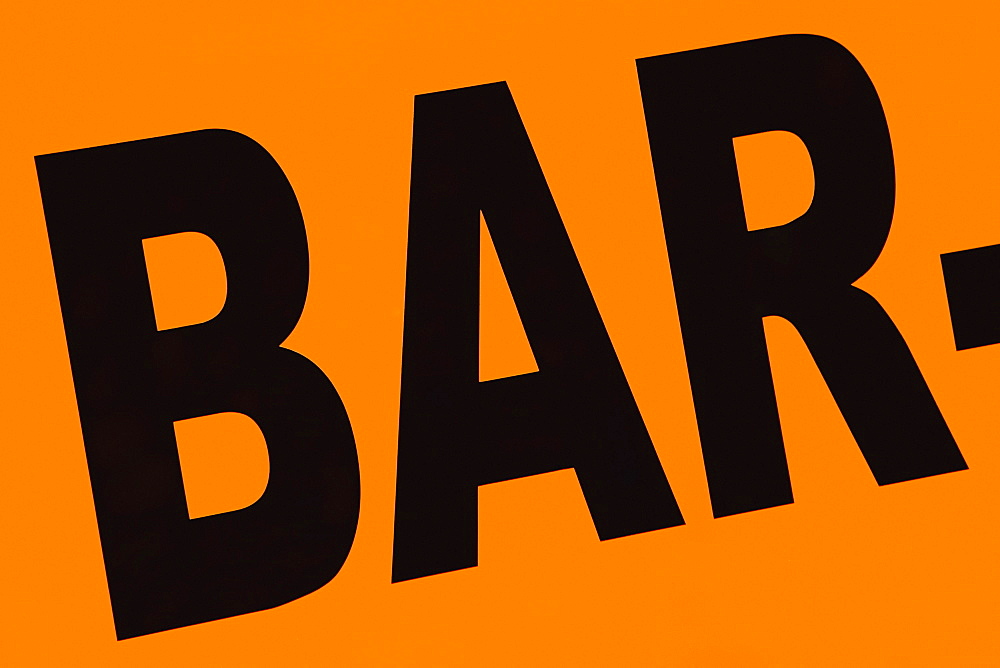Close-up of a bar sign, Le Mans, France
