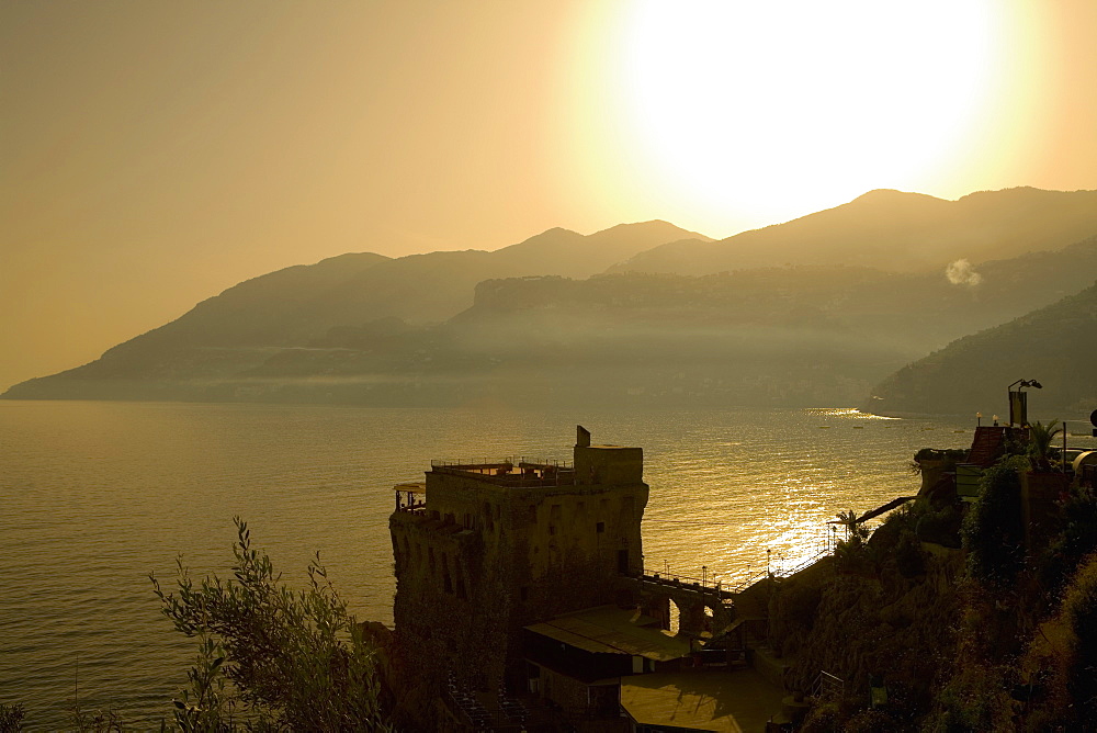 Mountains at the seaside, Cetara, Costiera Amalfitana, Salerno, Campania, Italy