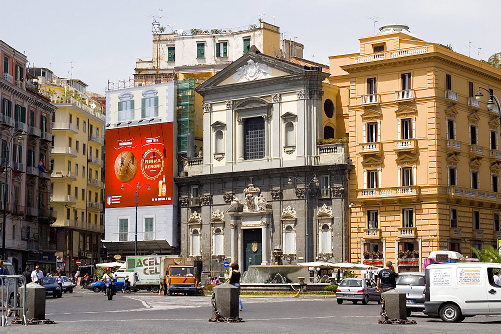 Buildings at a town square, Piazza Trieste e Trento, Naples, Naples Province, Campania, Italy