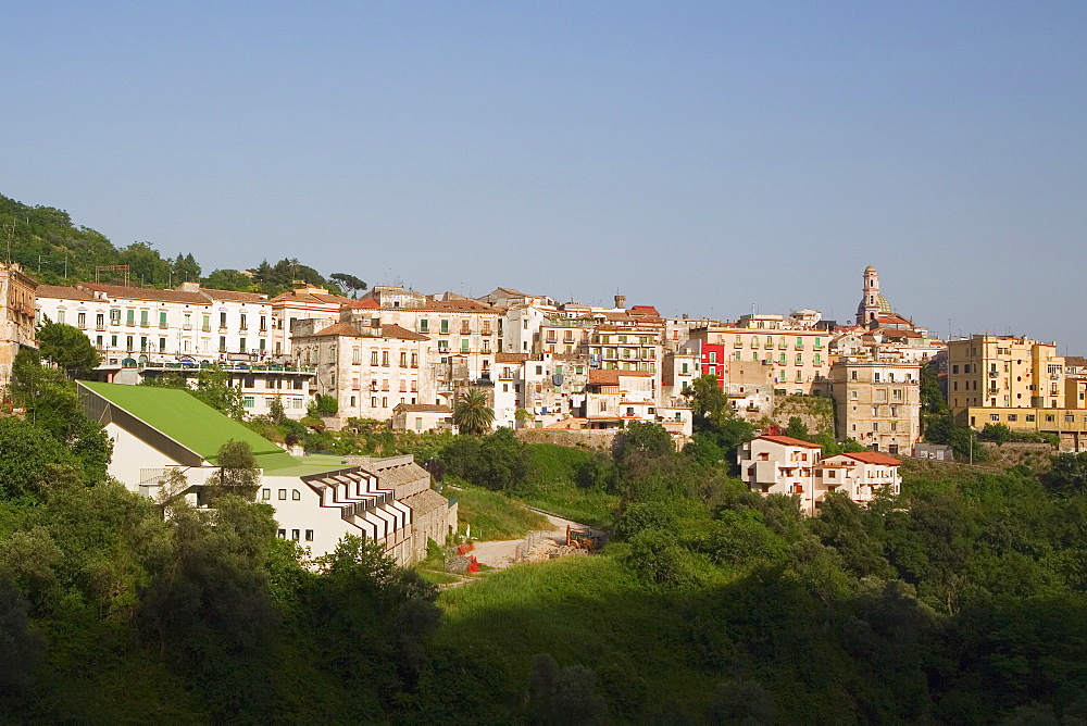 High angle view of a town, Vietri sul Mare, Costiera Amalfitana, Salerno, Campania, Italy