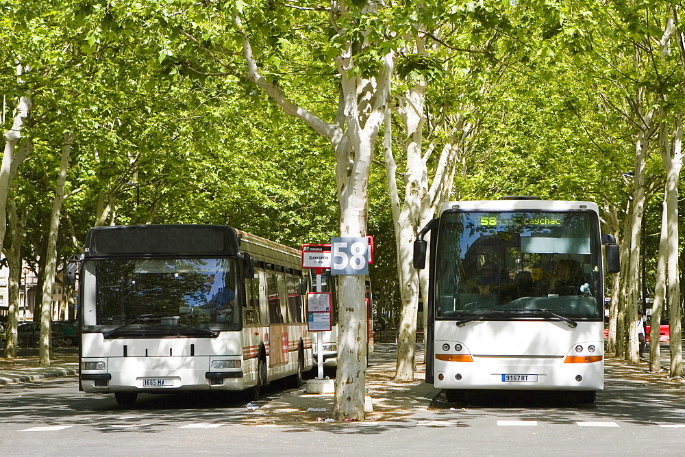 Buses on the road, Quinconces Station, Bordeaux, Aquitaine, France