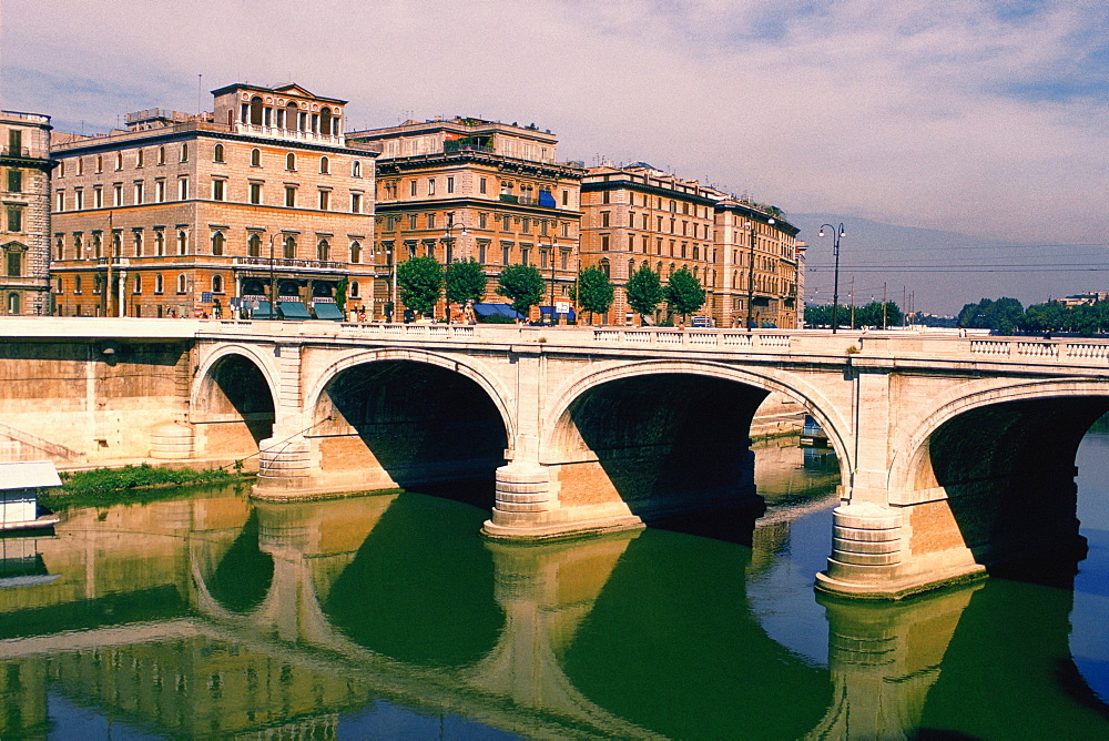 Arch bridge across a river, Tiber River, Rome, Italy