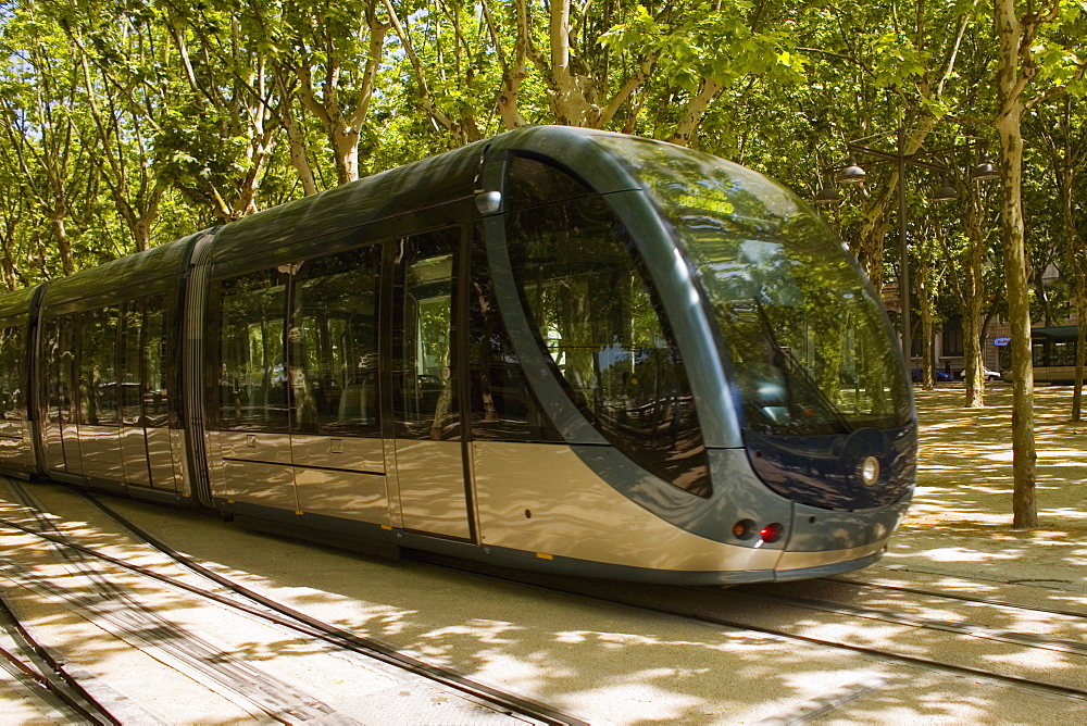 Cable car on tracks, Bordeaux, France