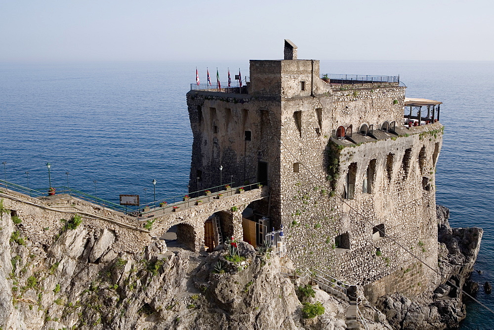 Old ruins at the seaside, Cetara, Costiera Amalfitana, Salerno, Campania, Italy