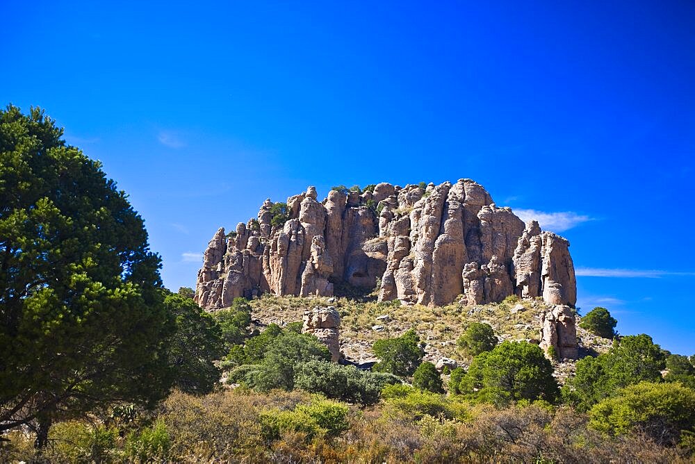 Low angle view of a rock formation, Sierra De Organos, Sombrerete, Zacatecas State, Mexico