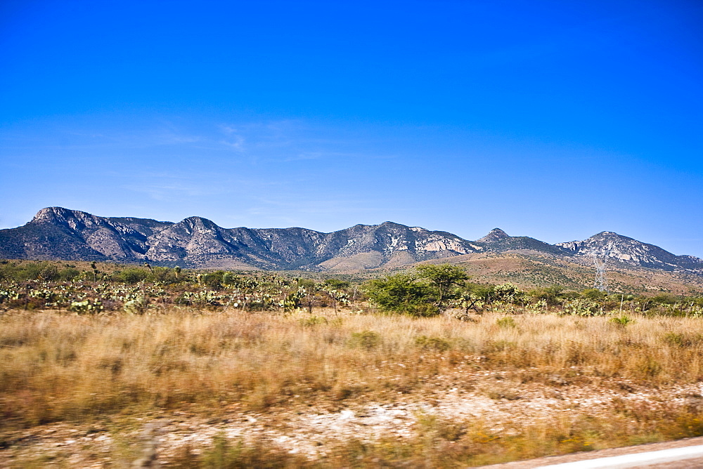 Mountain range on a landscape, Sombrerete, Zacatecas State, Mexico