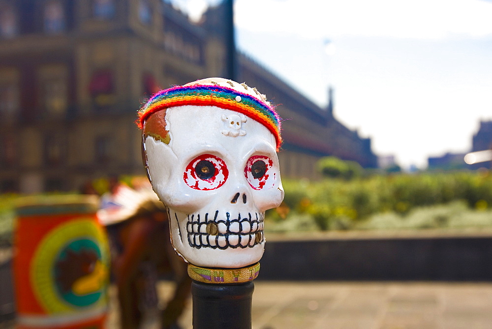 Close-up of a skull mask, Zocalo, Mexico City, Mexico