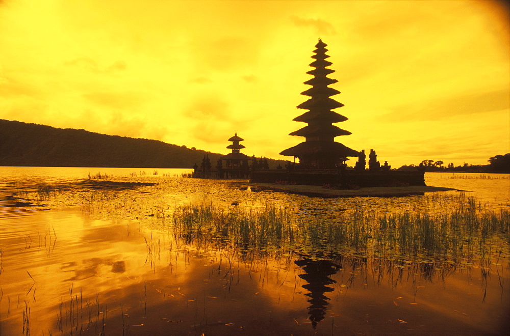 Reflection of a pagoda in the lake