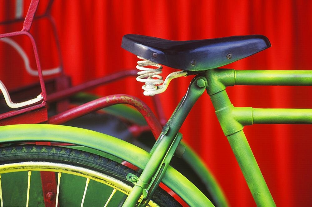 Close-up of a bicycle seat