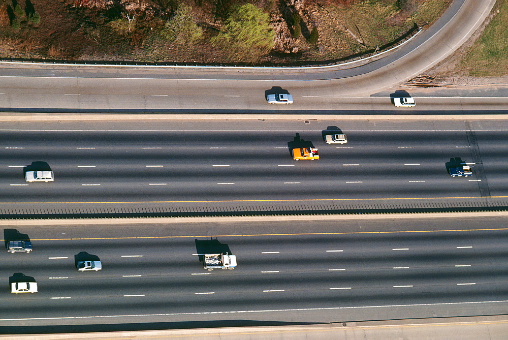 Shot from above Interstate surrounding Washington , DC