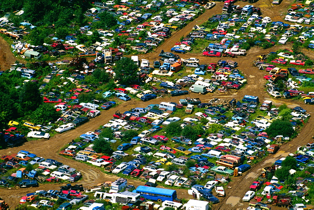 Aerial view of auto junk yard ( Upper Black Eddy, PA )