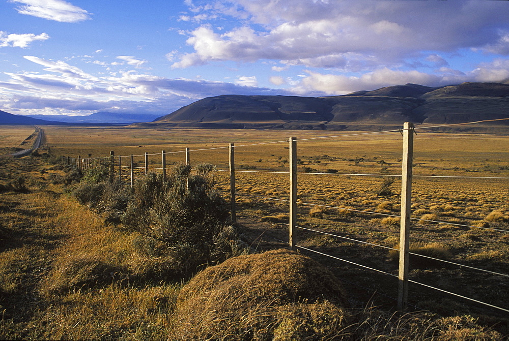 Barbed wire fence on a landscape