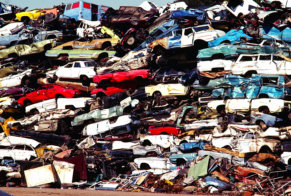 Pile of junk cars, Los Angeles, CA