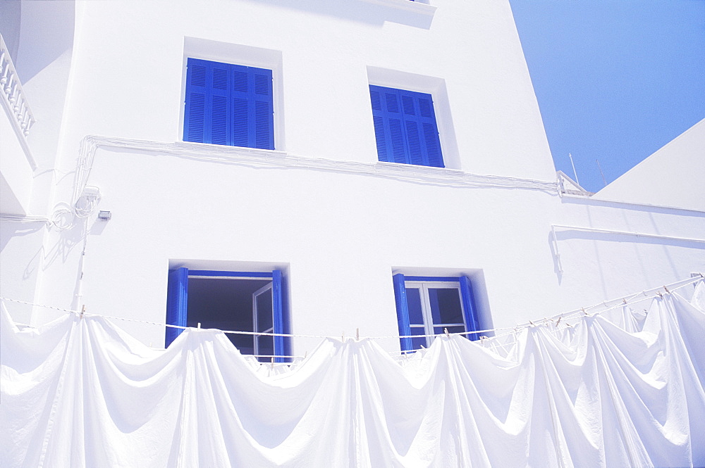 Clothes hanging on a clothesline