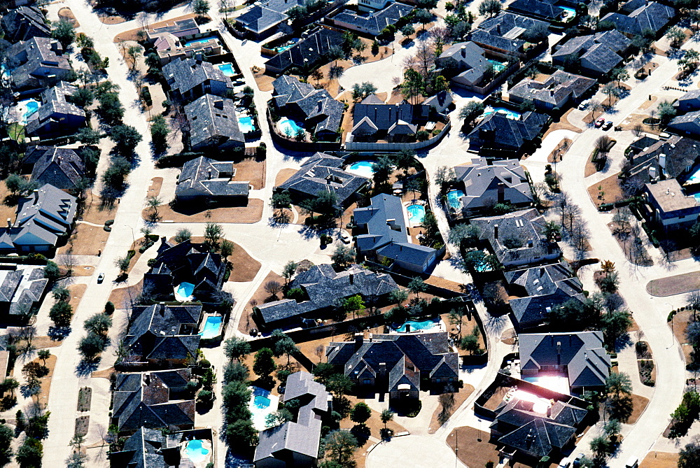 Aerial view of housing in Dallas Area