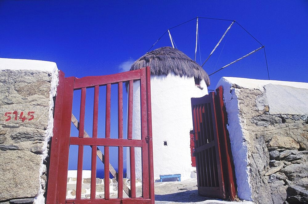 Low angle view of a traditional windmill