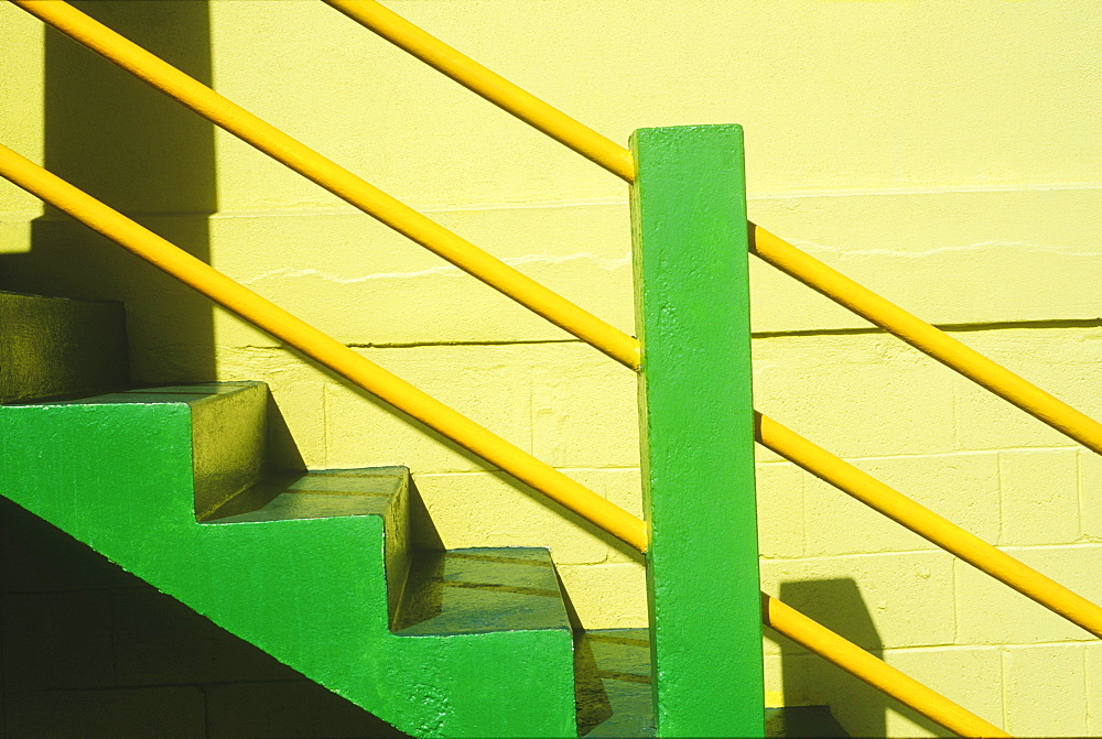 Steps along a wall