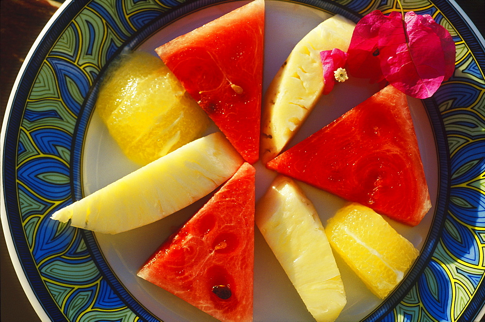 Close-up of fruit on a plate