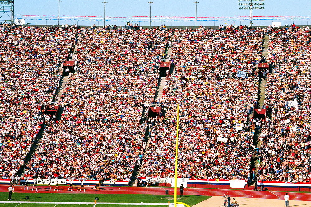 Crowd at the Los Angeles Coliseum Site of the 1984 Olympics