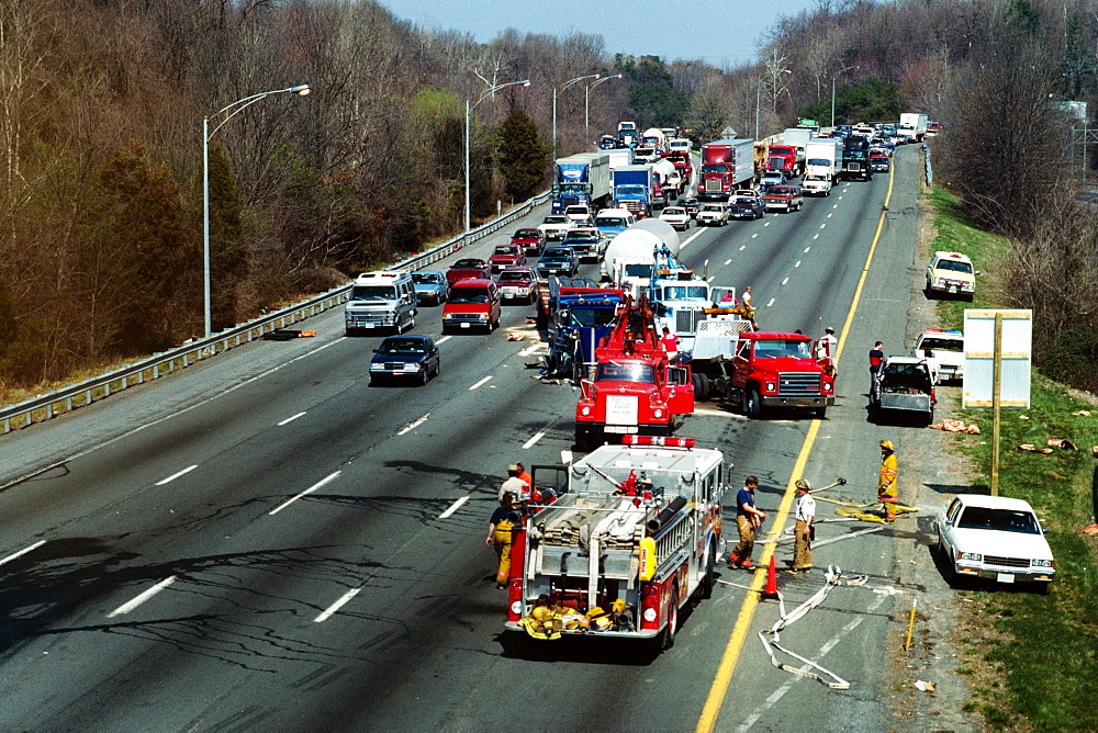 Traffic accident on 495 Beltway, Bethesda, Maryland