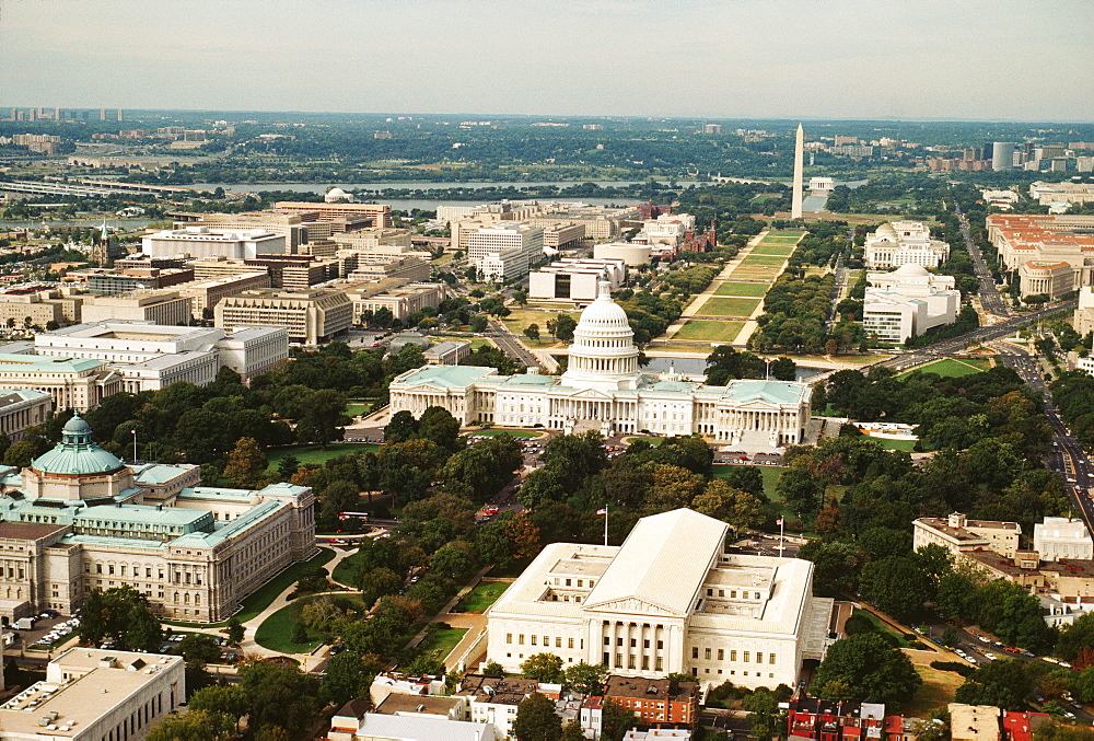 Aerial view of a government building, Washington DC, USA