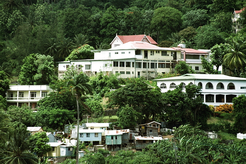 View of Castries, a major port and capital of St. Lucia