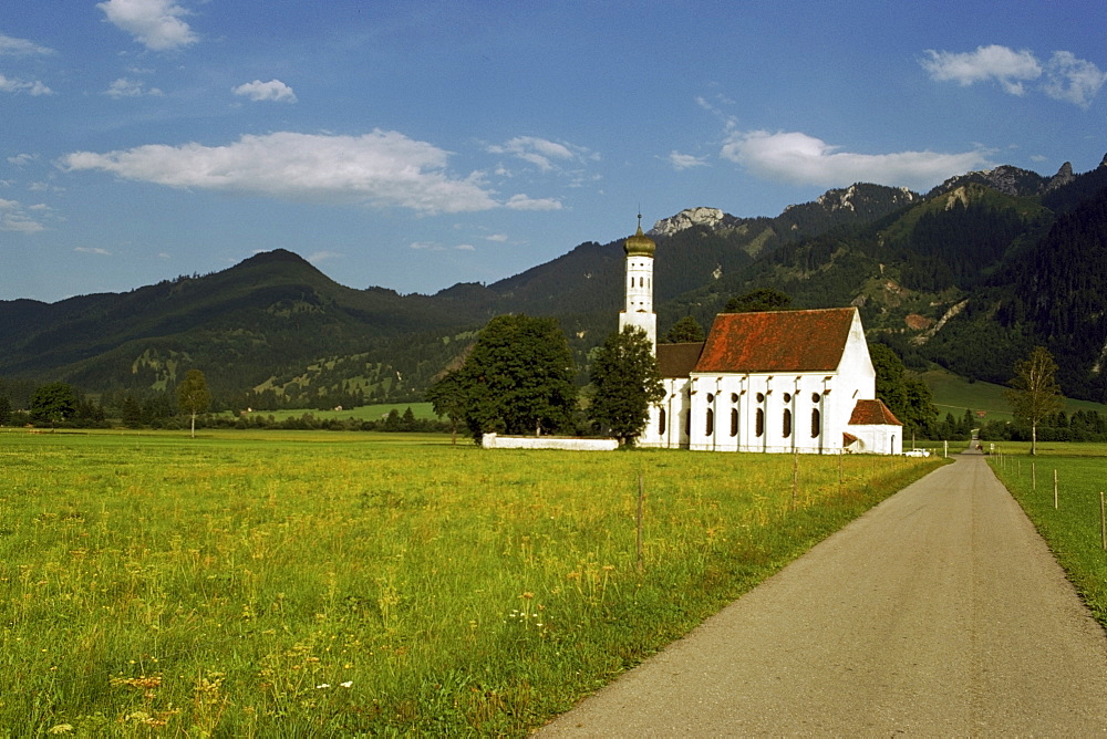 Church on a landscape, Saint Coleman's Church, Schwangau, Germany