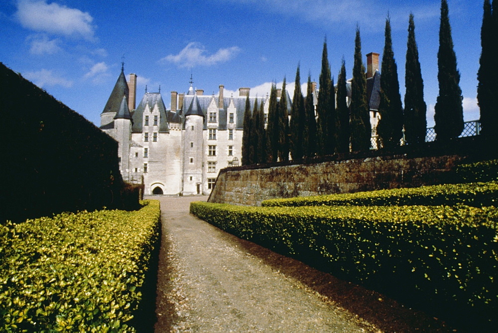 Distant view of Langeais Chateau, Loire Valley, France