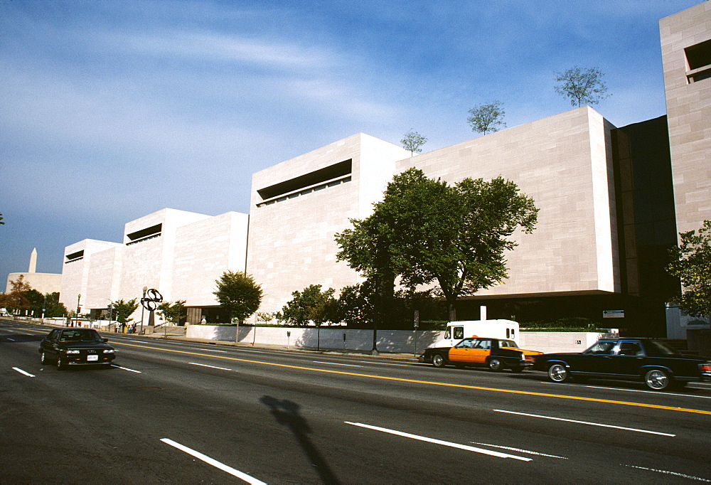 Buildings along the road side, Air and Space Museum, Washington DC, USA