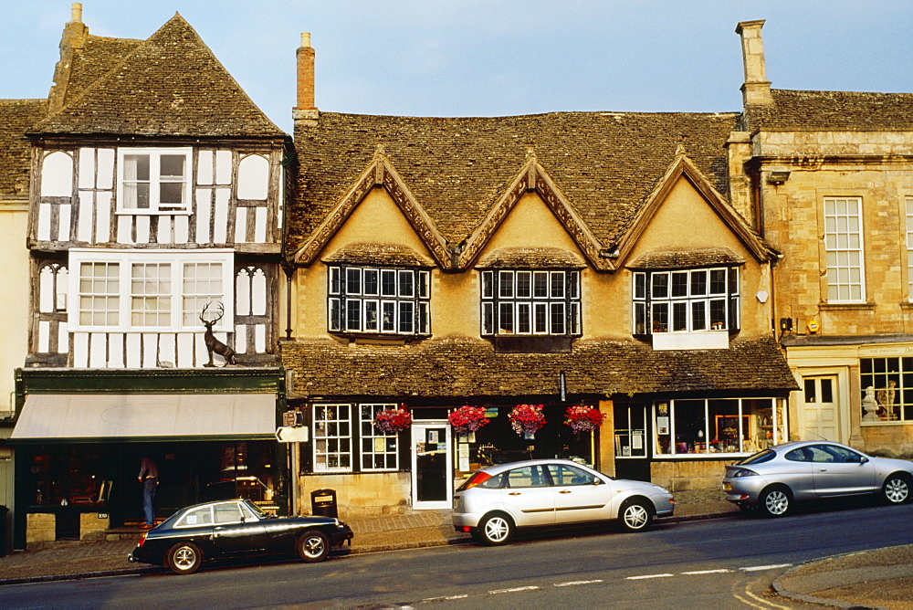 Front view of row houses, Burford, England