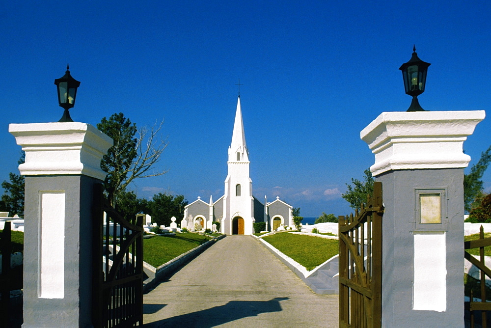 Front view of a church, St. James sandys, Bermuda