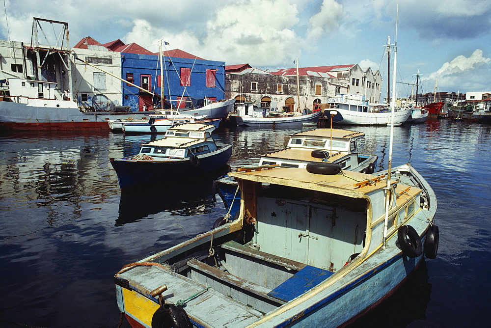 Boats anchored at a port, Bridgetown, Barbados, Caribbean