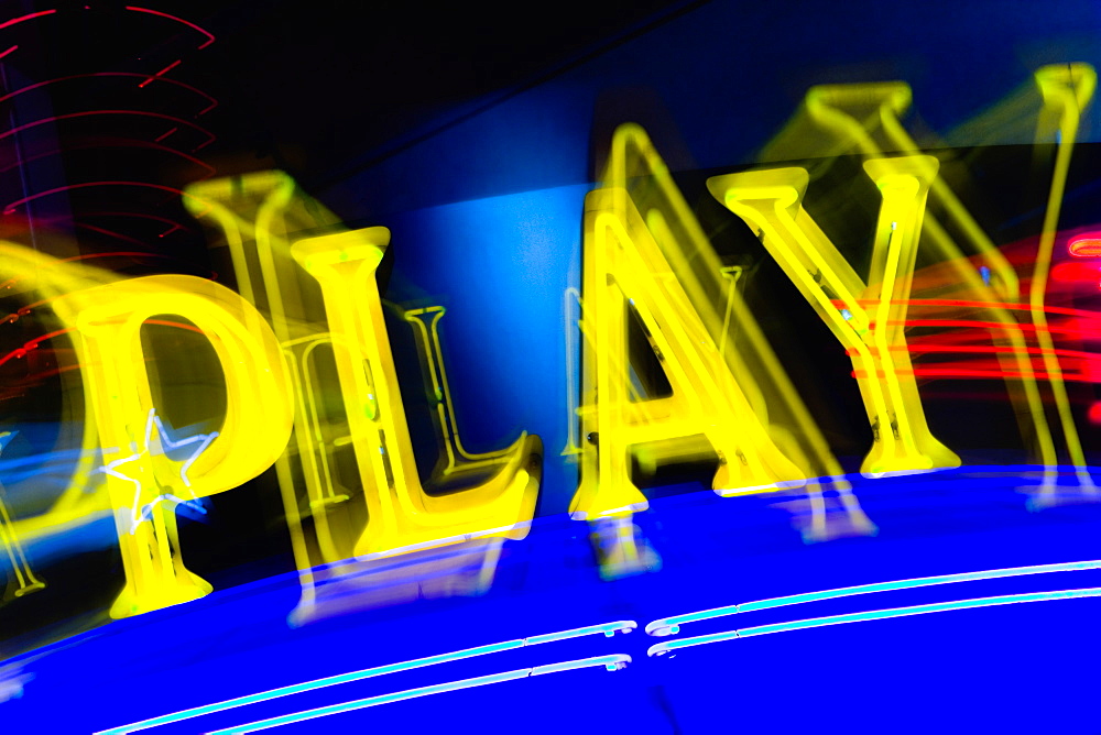 Neon sign lit up at night, Las Vegas, Nevada, USA