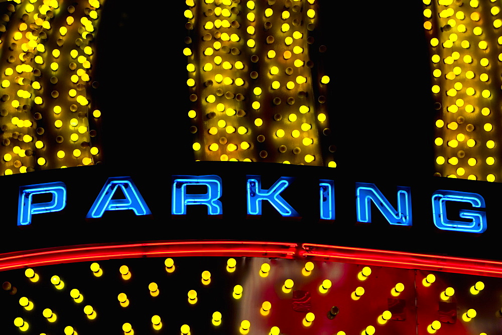 Close-up of a parking sign, Las Vegas, Nevada, USA