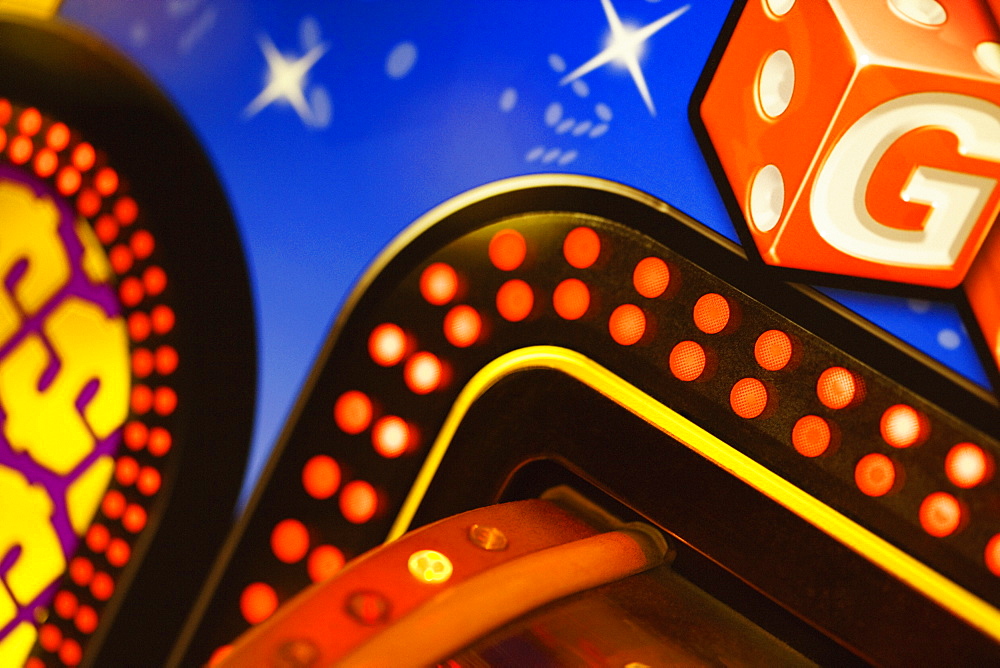 Close-up of a slot machine in a casino, Las Vegas, Nevada, USA