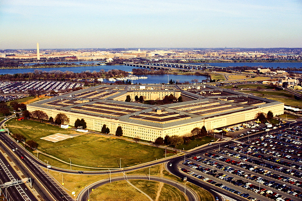 Aerial view of a military building, The Pentagon, Washington DC, USA